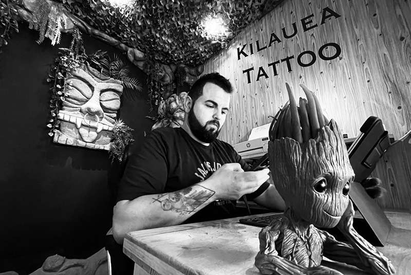 Trabajando en el estudio Kilauea